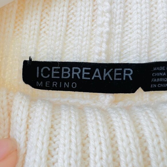 Icebreaker Merino wool turtle neck sweater, Gray/white, Size M D28 - Picture 8 of 13